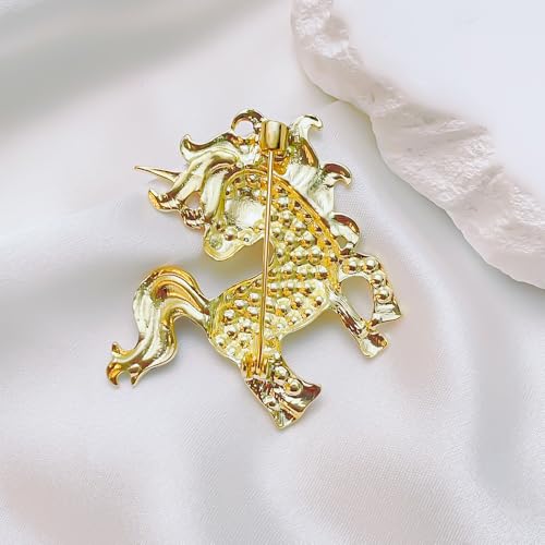 Image of Rhinestone Horse Brooches for Women Cute Cartoon Animal Unicorn Pin Jacket Coat Backpack Accessories Fashion Jewelry Gifts