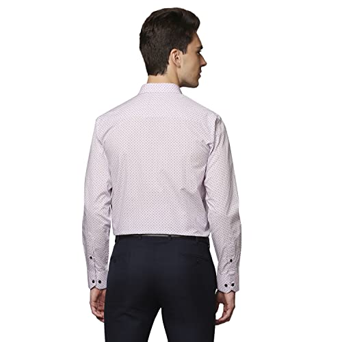Image of Park Avenue Men's Pure Cotton Print Pattern Slim Fit Semi Cutaway Collar Full Sleeve Formal Shirt