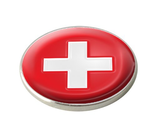 SWITZERLAND NATIONAL FLAG GOLF BALL MARKER.