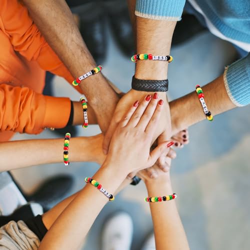Pulseras Juneteenth fáciles de hacer con cuentas completas para manualidades 5