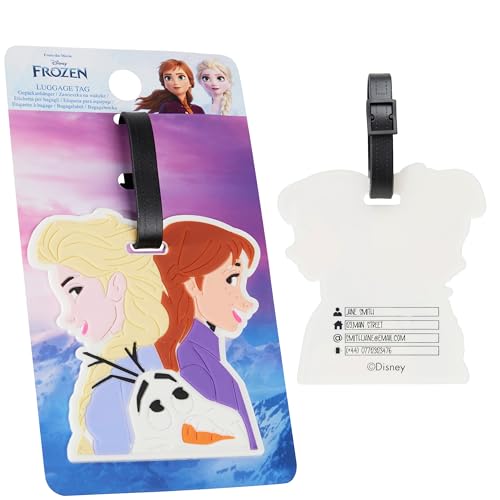 Disney Kofferanhänger für Flugreisen & Kreuzfahrten, Luggage Tag mit Adresse & Name - Stitch Travel Essentials (Mehrfarbig Eiskönigin)