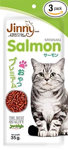 Jerhigh Jinny Cat, Real Chicken and Tuna Meat, Packed with Taurine, Vitamin E and Fish Oil, Salmon (Pack of 3)
