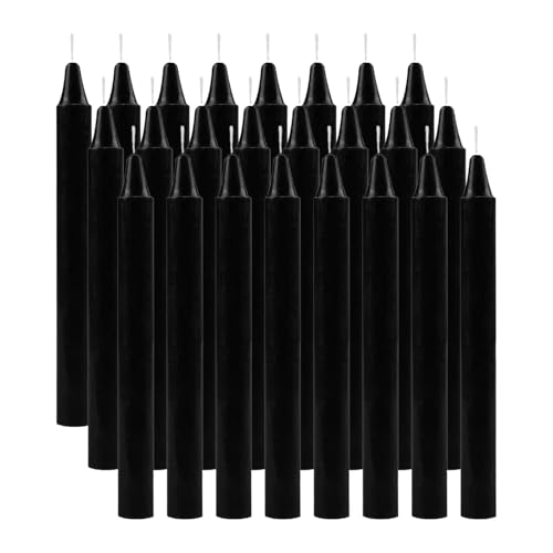 Scentoria 24er Stabkerzen Premium Schwarze Kerzen Kerzen Schwarz Ø 1 2 cm 16 cm Kerzen Schwarz Stabkerzen Schwarz Lang Geruchlos Stabkerze für Tisch dekoration Bankett Hochzeit