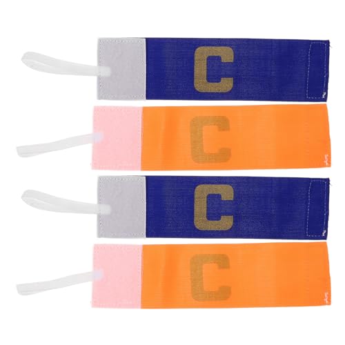 INOOMP Football Soccer Captain Armband 4pcs Set Unisex Design Comfortable Stretchy Armband Sports Captain Bands for Boys and Girls