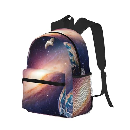 Sac à dos galaxie noir polyvalent One Size pour voyage et loisirs - 2