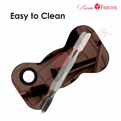 Image of Brain Freezer Stainless Steel Cosmetic Makeup Palette, Professional Cosmetic Mixing Makeup Palette Spatula Makeup Artist Tool, Bow Shape Rose Gold