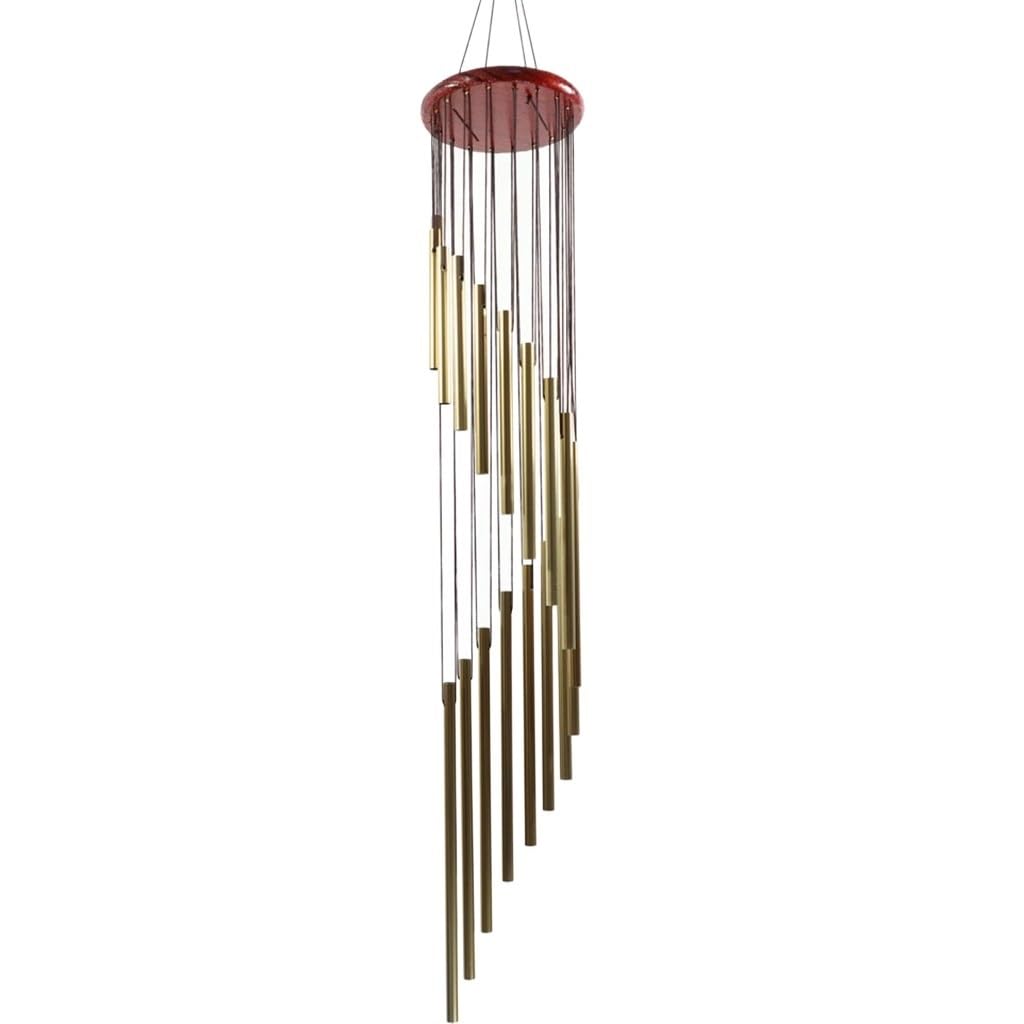 Carillon éolien rotatif à 18 tubes mélodie apaisante en bois massif