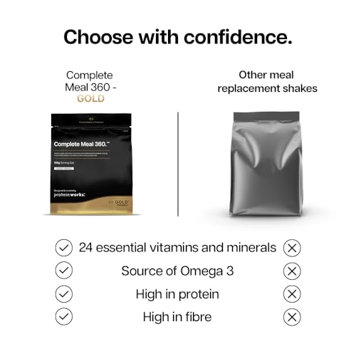 Protein Works | Complete Meal 360 - GOLD Innovation, Premium Meal Replacement Shake, High Protein, 165 Health Benefits, 24 Vitamins & Minerals, Omega 3, Strawberries 'n' Cream, 5 Meals, 500g - Image 5