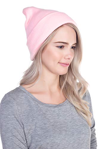 image for Top Level Beanie Men Women - Unisex Cuffed Plain Skull Knit Hat Cap, P