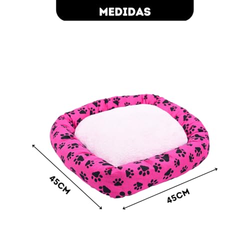 Caminha Pet P - Cama pet PEQUENA - FUNDO IMPERMEAVEL E COM ZIPER (ROSA, P - 45x45cm)