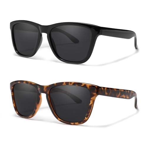 Carefully Classic Polarized Sunglasses for Women and Men Ultralight Sun Glasses with UV Protection NC759-A1-2pack