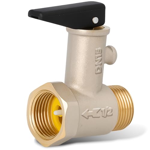 Instalguru Válvula Seguridad 1/2'' Rosca Hembra Macho 7 bar Retención Descarga Caldera Termo Agua Caliente Hogar Fontanería Latón Protección Presión Instalación Doméstica