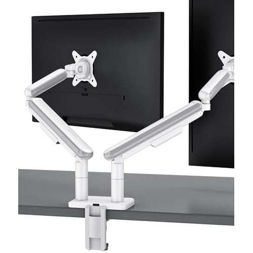 Desktronic Doppelte Monitor Halterung, Bis zu 34" & 8kg, 360° Drehung, Höhenverstellbar, Robuste Bauweise, Einfache Montage, Für Große Bildschirme, Ergonomisch, Passend für alle VESA 75/100