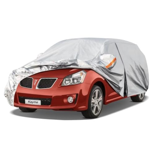 Kayme Sedan Car Cover Fit for BMW 1 Series (2013-2019) Automobiles All Weather Waterproof, Outdoor Cover Sun Rain Protection, with Lock and Zipper Door.Silver Silver Custom Fit BMW 1 Series