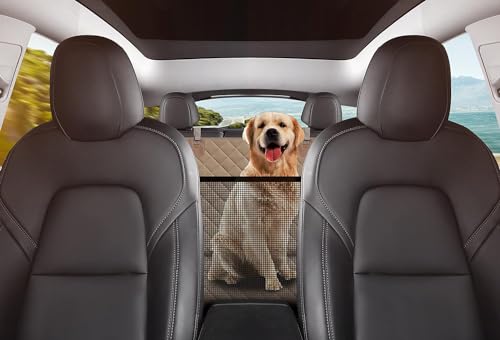 Dog Back Seat Cover for Car SUV and Truck with Mesh Windows, Scratch and Water Resistant Material, Upgraded Version, Deep Khaki (with Dog Leash) by GXT - Image 6