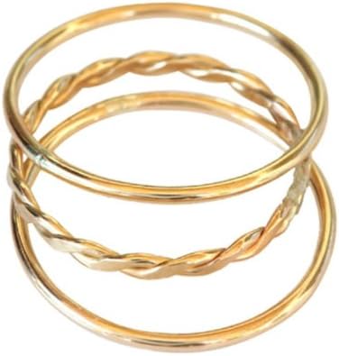 14k Gold Filled Plain Braid Thin Band Toe Ring Pinky Finger Midi Knuckle (5)