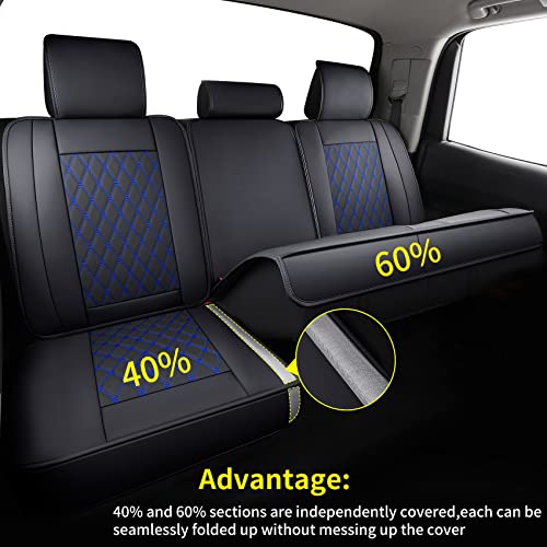 Luckyman Club X05-T3-BLACK&BLUE 2007-2021 Tundra Pickup Trucks Car Seat Covers X05-T3 Full Set thumb #4