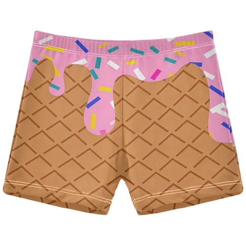 Boys Swim Trunks Quick Dry Bathing Suit Yellow White Waffle Ice Cream Toddler Swim Shorts Boardshorts 3-10