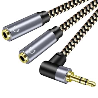 Câble Répartiteur Audio Oluote – 1 Prise Mâle 3,5mm Vers 2 Femelles, Tressé Nylon, 0,3 M, Pour Partager Le Son