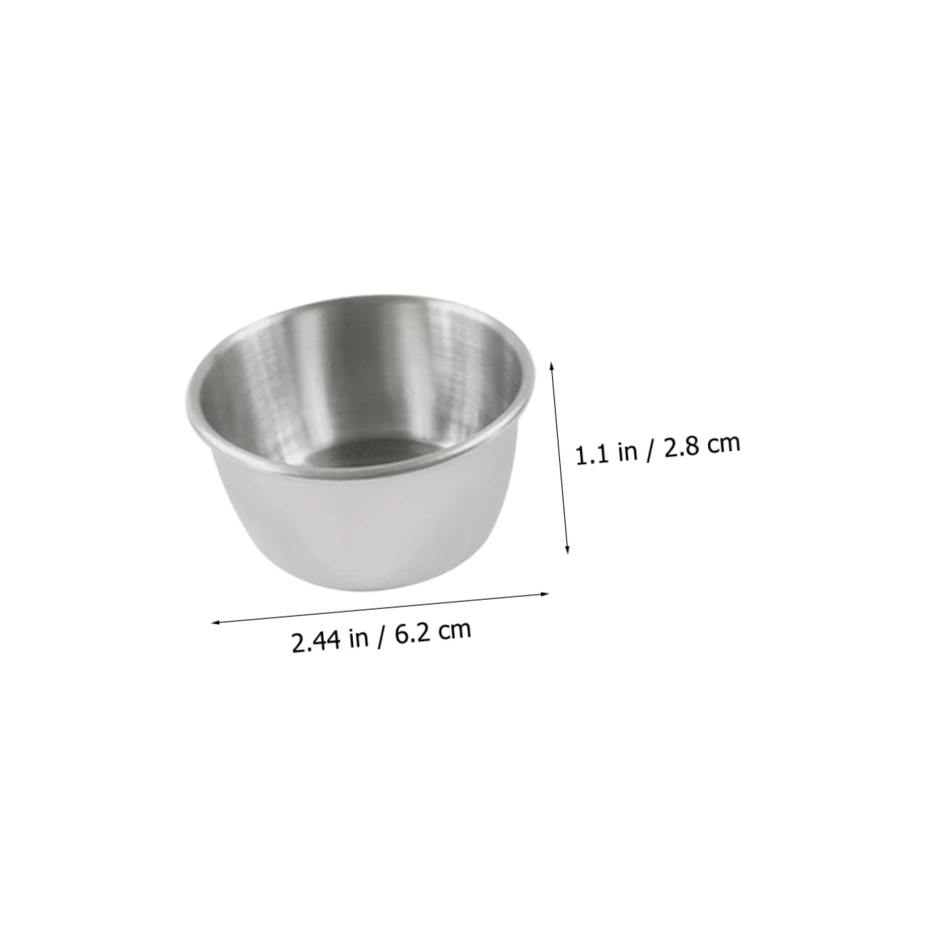 HOLIDYOYO 6pcs Sauce Cup Sauce Dipping Cups Steel Bowl Portion Cups Mini Appetizer Kitchen Mini Cups Condiment Holder Small Bowls for Dipping Snack Cups Sauce Holders Stainless Steel Silver