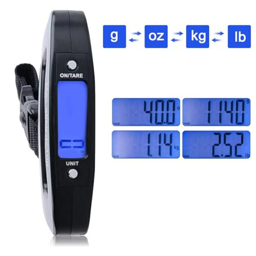 Luggage Scale Portable Digital Weight Scale for Travel Suitcase Weigher with Tare Function 110 Lb/ 50Kg Limit, Black - Image 3