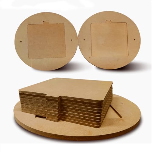 ArtBeek Pottery Wheel Bat 12 Potters Bat Wheels with 10 Sets 7 Square Inner Bats. Ceramic Pottery for Potters and Clay with 2 Packs of Nuts Wooden Bat Waterproof Cover Paint (Wood)