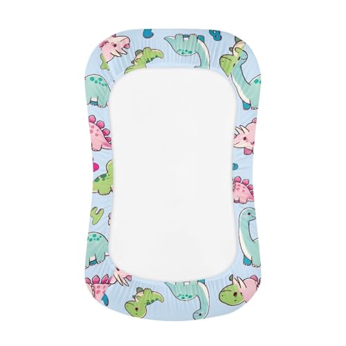 Image of ZOUTAIRONG Soft Bassinet Sheets Digital Dinosaur Design Comfy Polyester Cradle Sheets for Baby Boys Girls Universal Fit for Most Cradle and Bassinet Mattress
