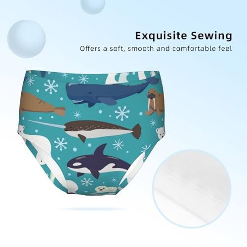 Cartoon Animals Of Seal And Whale Girls' Underwear Soft Cotton Little Girls Panties Comfort Briefs3
