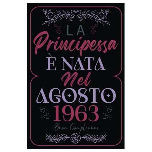 La Principessa È Nata Nel Agosto 1963: Idea regalo originale per il 60 compleanno per mamma, moglie, nonna, sorella, zia