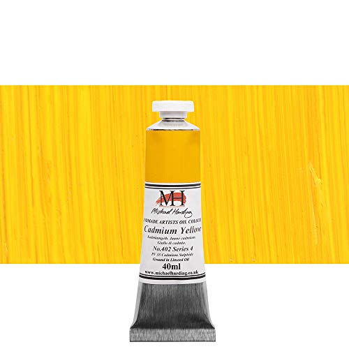 Michael Harding Artist Oil Colours, Cadmium Yellow, 40ml Tube, 40240