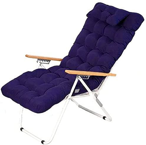 BRAVO HOME Coussin de Chaise Longue Bain de Soleil 180 x 50 x 10 cm, Coussin siège Confortable et Doux Dossier antidérapant, Coussin de siège à Dossier Haut pour intérieur extérieur (Bleu)