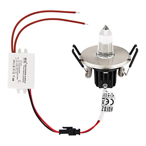 Preisvergleich Produktbild LED Einbaustrahler Sternenhimmel - Edelstahl-Gehäuse in chrom-matt - Lichtaustritt aus Kristall - incl. LED Trafo - Lichtfarbe rot