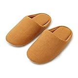 GFJTJAO Sandalias Hombres Enorme Hombres Inicio Silencios Zapatillas de algodón Ropa de Algodón Suede Sole Sole Piso de madera Piso de madera Diapositivas Silent Otoño Primavera Invierno(Orange,M (ins