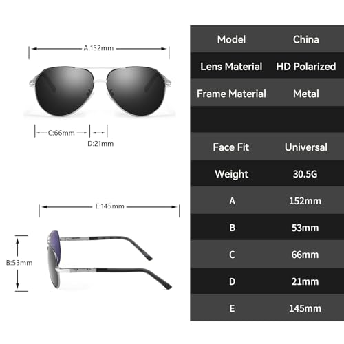 Image of Karsaer Polarized Aviator Sunglasses for Men Stylish 100% UV 400 Protected Metal Frame Style Classic Pilot Women Glasses E1376