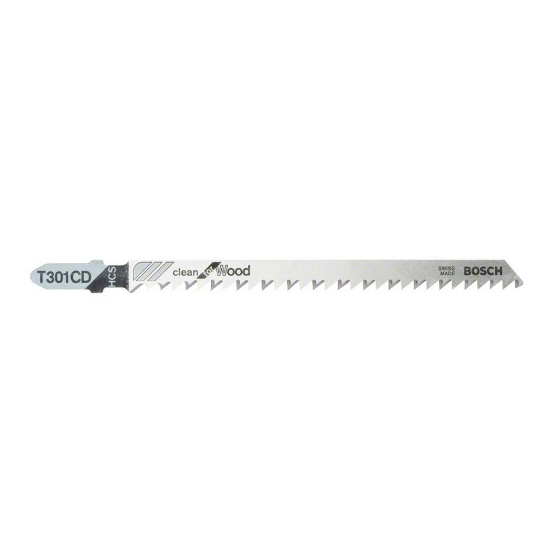 Bosch T 301 CD Clean for Wood Lot de 5 lames de scie sauteuse pour bois