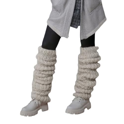 Women Winter Crochet Knitted Warm Leg Warmers Long Socks Solid Color Thermal Slouchy Furry Boot Cuffs Stockings