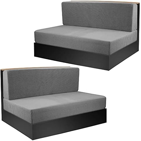 Tlswshsy RV Dinette Cushions Covers- RV Stretch Sofa Seat Slipcovers -Washable Loveseat Sofa Furniture Protector for RV Camper Car Bench (Grey 2 Backrest Covers & 2 Bench Covers) Cover