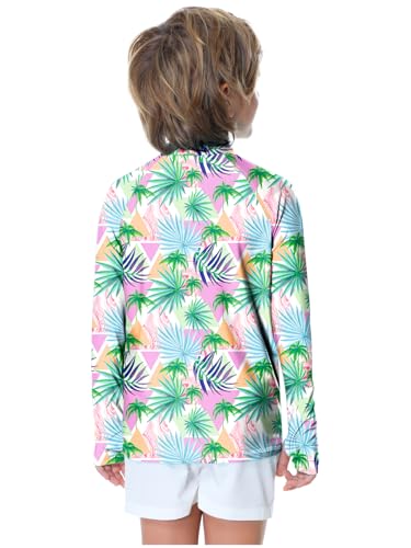 Image of AOBUTE Unisex Kids Zipper Rash Guard Boys UPF 50+ UV Protection Sun Shirt with Thumb Hole 3-12 Years