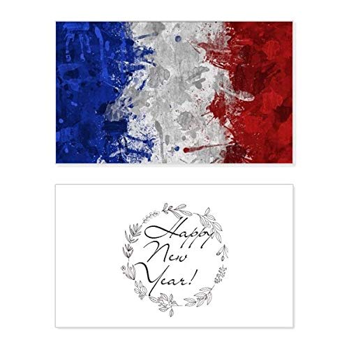 Tarjeta conmemorativa para año nuevo inspirada en la bandera y cultura de Francia