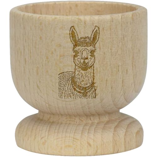'Smiling Llama' Wooden Egg Cup (EC00027324)
