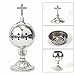 Nazareth Store Silver Charcoal Incense Burner Catholic Cross Censer Brass Plated Distiller for Church and Home