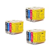 Installation simple ZHANGMIXINY Cartouche d\'encre LC1000 37 57 970, Compatible avec imprimante MFC-260C 3360C 460CN 465 480 5460 5860CN 665CW 680(3 Sets(12pcs))
