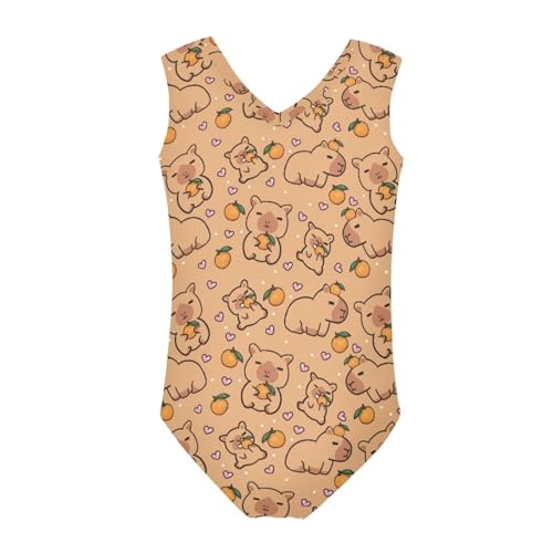 Image of Girls Cartoon Pattern One-Piece Swimsuits Sport Racer Swimwear Beach Bathing Suit, Size 5-14
