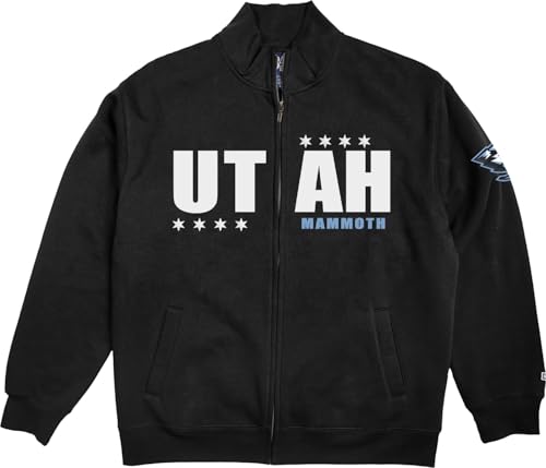 Blue 84 Utah Hockey Club NHL Officially Licensed Full Zip Sweatshirt Felt Embroidery, Large Team Color