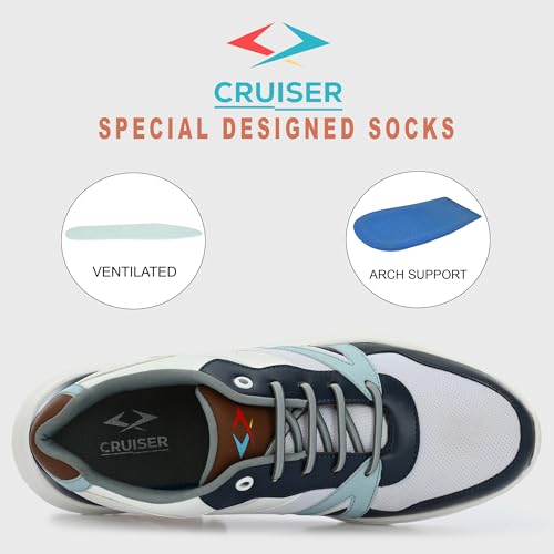 Image of Cruiser Mens Trainers Fashion Chunky Shoes| Lightweight Comfy Breathable Gym Sneakers | Walk Tall in Comfort - Block Heels for Day to Night |Comfortable Sports Footwear Casual (Dexter)