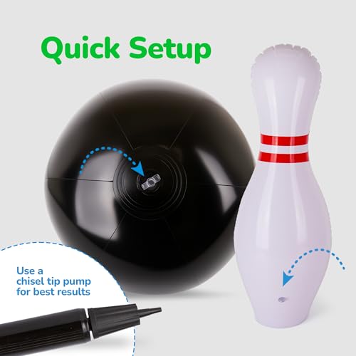 image for ArtCreativity Giant Inflatable Bowling - Set of 6 Pins - Fun Indoor or
