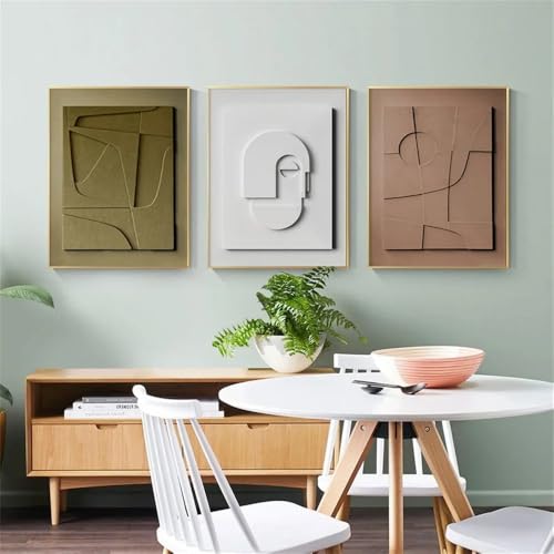 Peinture abstraite en noir et blanc décoration murale moderne 3 pièces