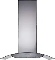Coifa de Ilha Gourmet 180W, 90cm, Inox e vidro curvo, 220v, Cadence