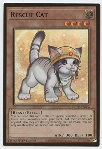 Rescue Cat (Alternate Art) - MGED-EN006 - Premium Gold Rare