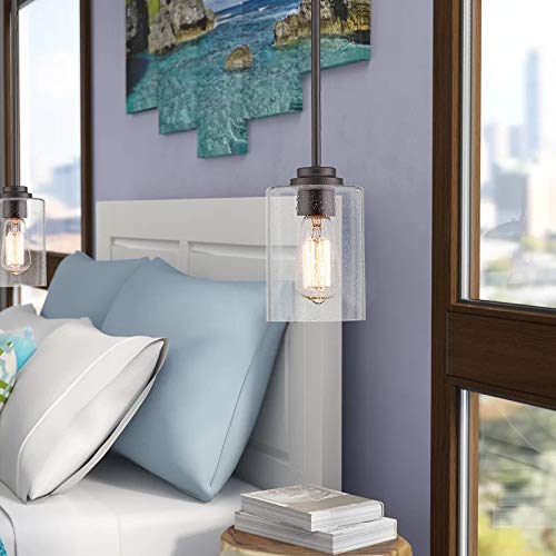 Beionxii Glass Pendant Light Farmhouse Mini Pendant Lighting for
